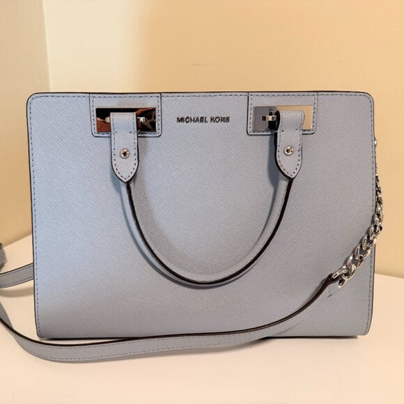 Michael Kors Light Blue Saffiano Leather Satchel - Picture 2 of 10